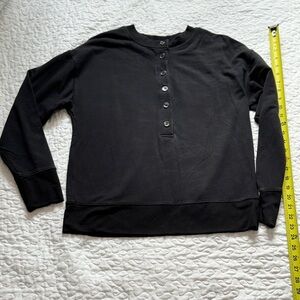 Athleta Black Button-Up Top